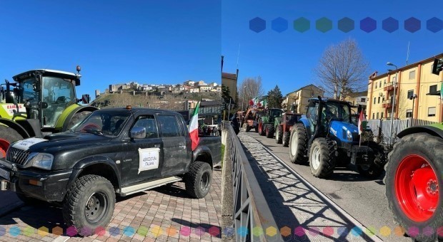 MELFI, LA PROTESTA DEI TRATTORI AI PIEDI DEL CASTELLO